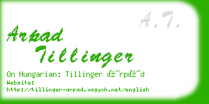 arpad tillinger business card